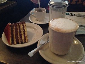 Coffee and cake at Hungarian Pastry Shop, New York