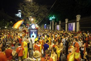 Spain celebrates winning the World Cup