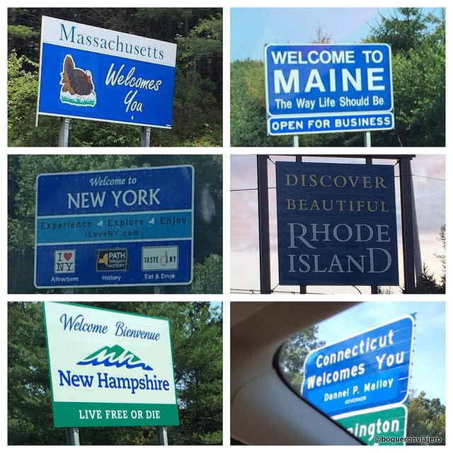 The states we visited on our trip through New England