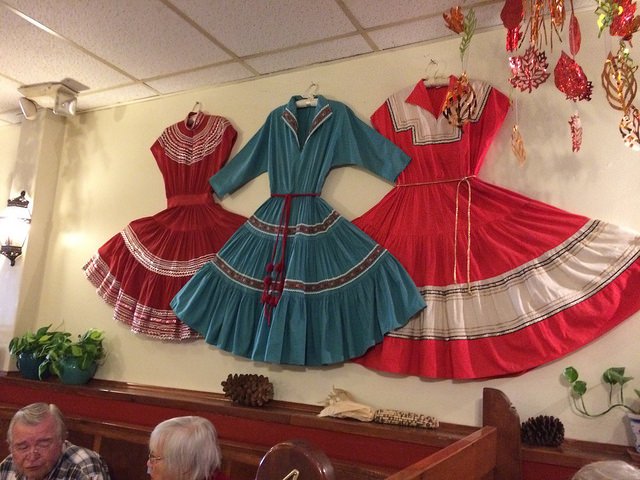 Regional dresses at The Shed, Santa Fe, NM