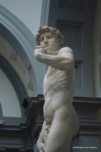 The pose of Michelangelo's David in Florence