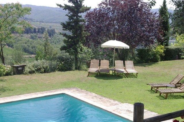 The pool with views of Tuscany