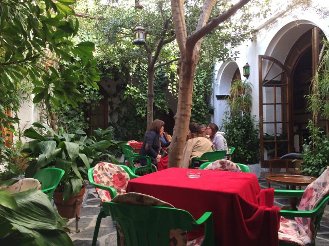 The patio of the bar La Bocacha in Carratraca, Málaga