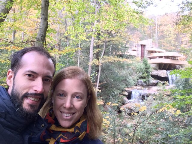 Pedro and Abby at Fallingwater