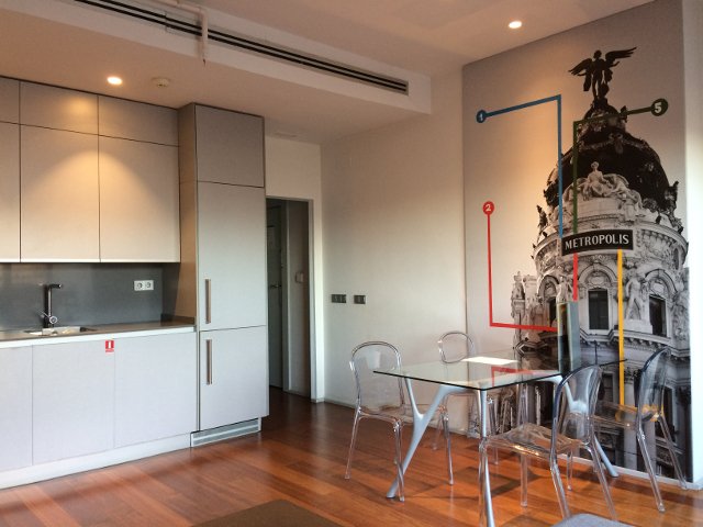 Interior Kitchen at Eric Vökel Madrid Suites