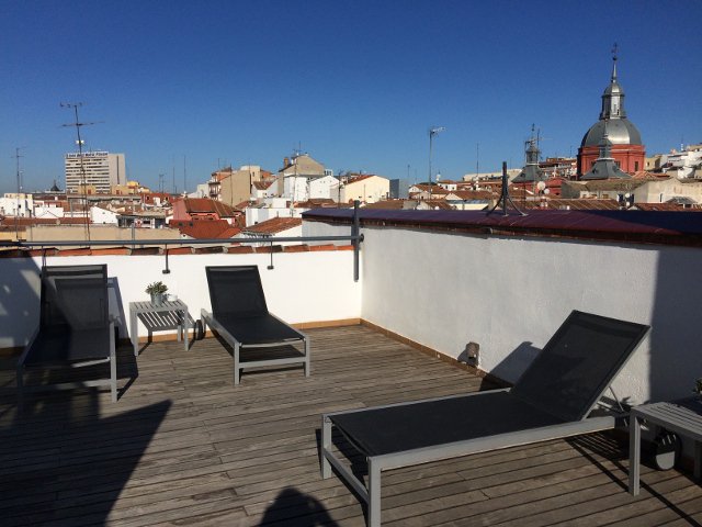 Rooftop lounge at Eric Vökel Madrid Suites