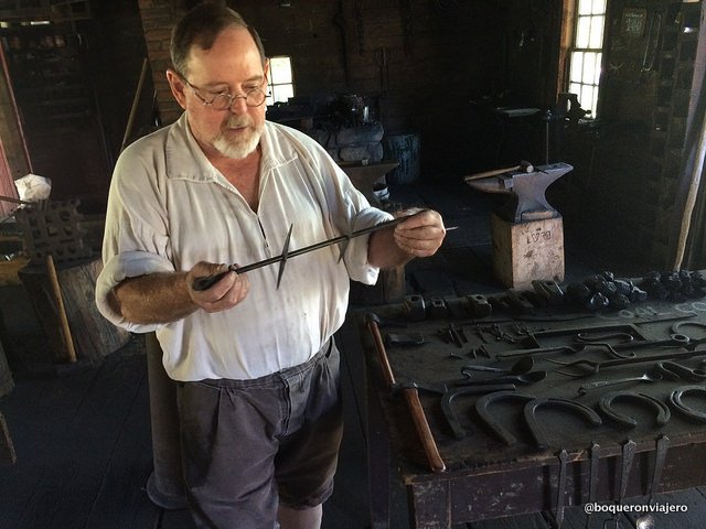 Blacksmith at Landis Valley Village in Lancaster, Pennsylvania
