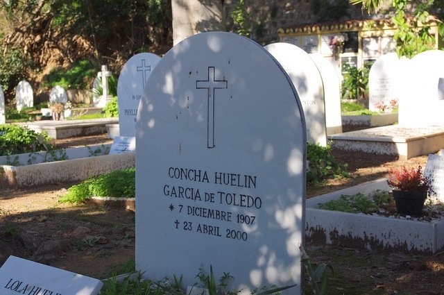 Tumba de Concha Huelin en el Cementerio Inglés de Málaga