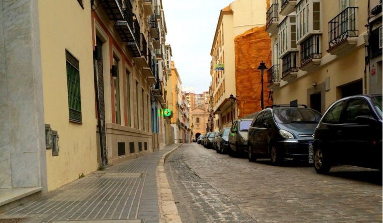Cobblestone streets in El Perchel, Málaga