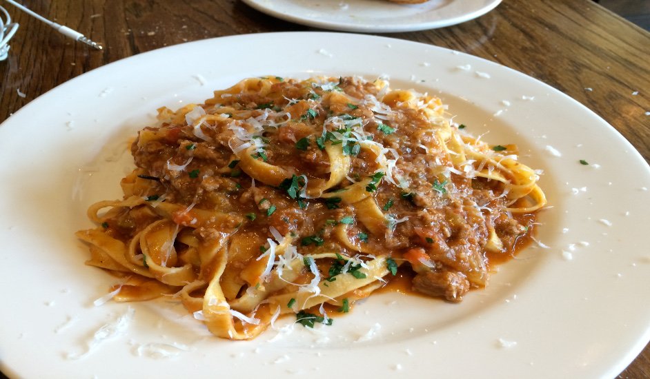 Pasta Bolognese at Bar Pitti in the West Village of New York