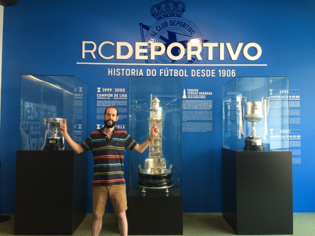 Pedro en el Estadio de Riazor en A Coruña